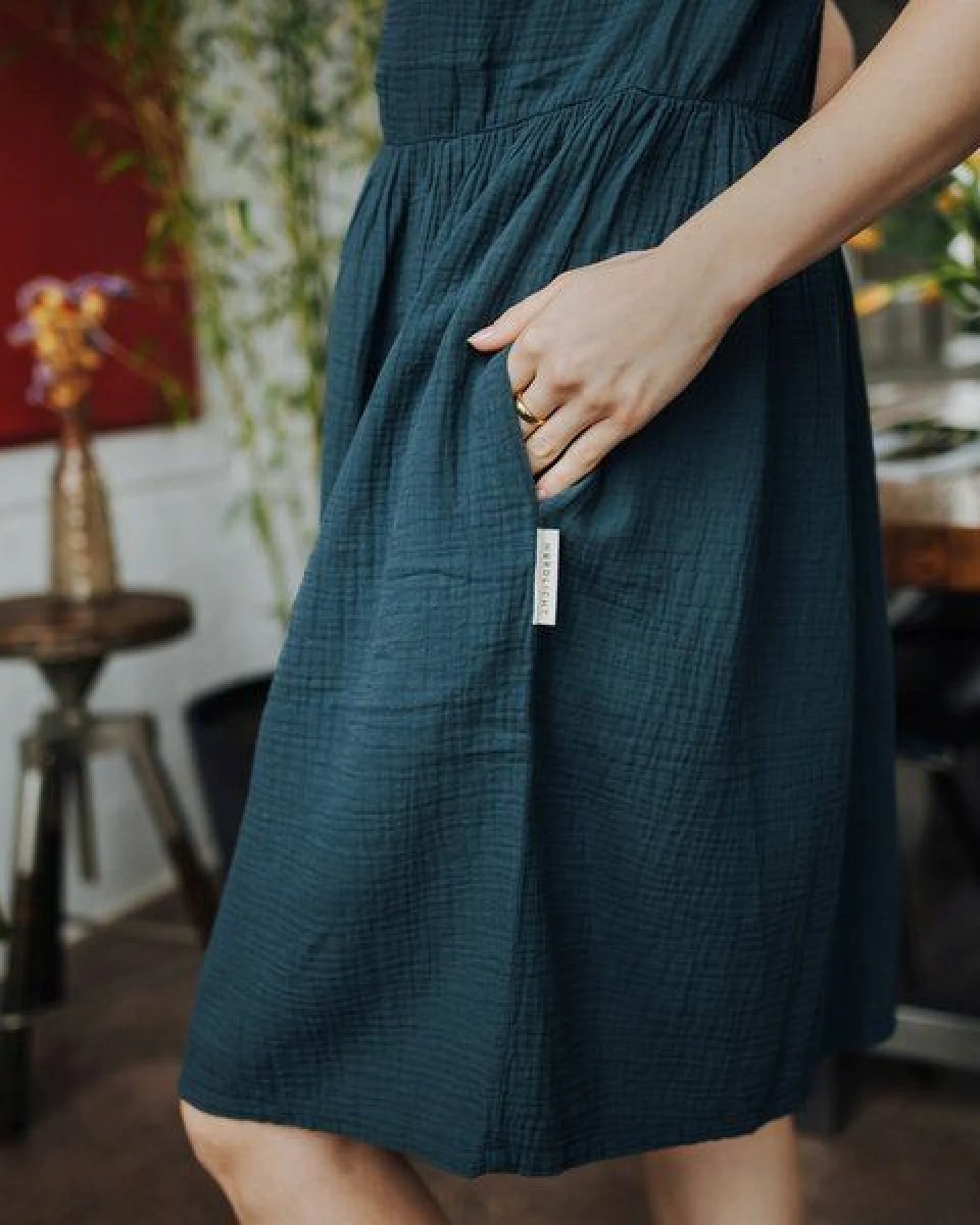NORDLICHT Damen Musselin Kleid aus 100% Bio-Baumwolle ALMA – Ansicht 3