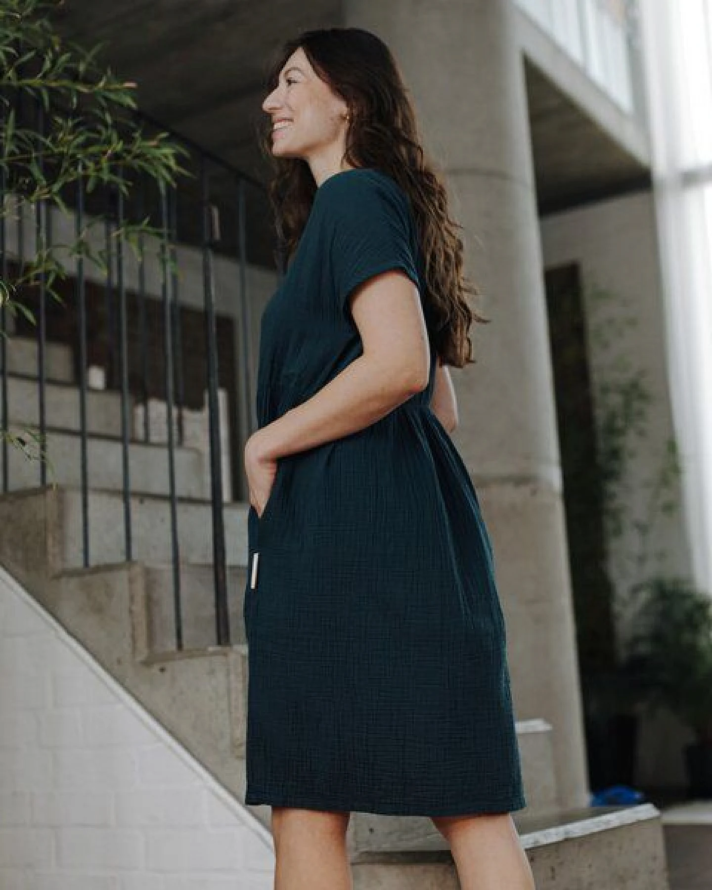 NORDLICHT Damen Musselin Kleid aus 100% Bio-Baumwolle ALMA – Ansicht 4