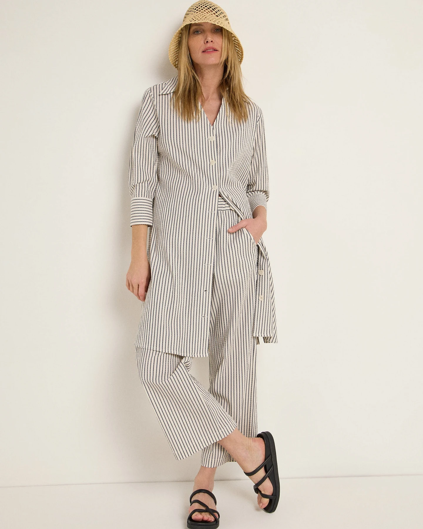 Streifen Hemdblusenkleid (OCS) – Ansicht 4