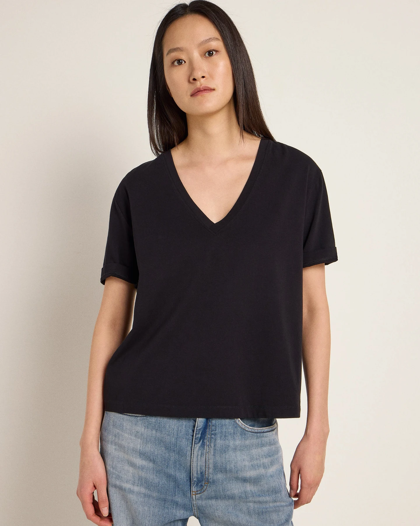 Shirt mit V-Ausschnitt (GOTS) – Ansicht 2