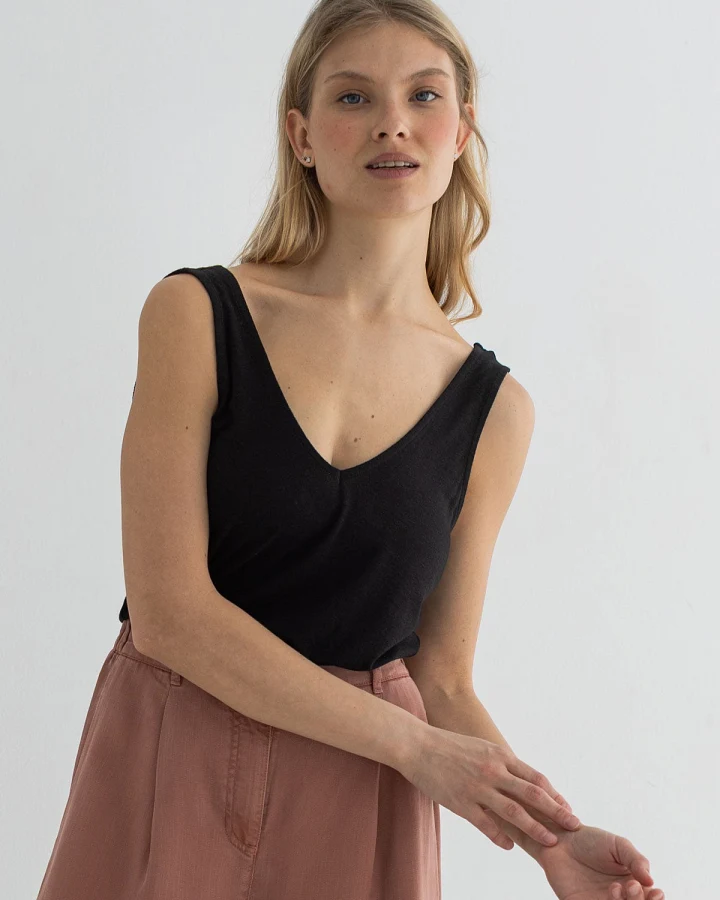 TWOTHIRDS Damen vegan Top Toas Schwarz