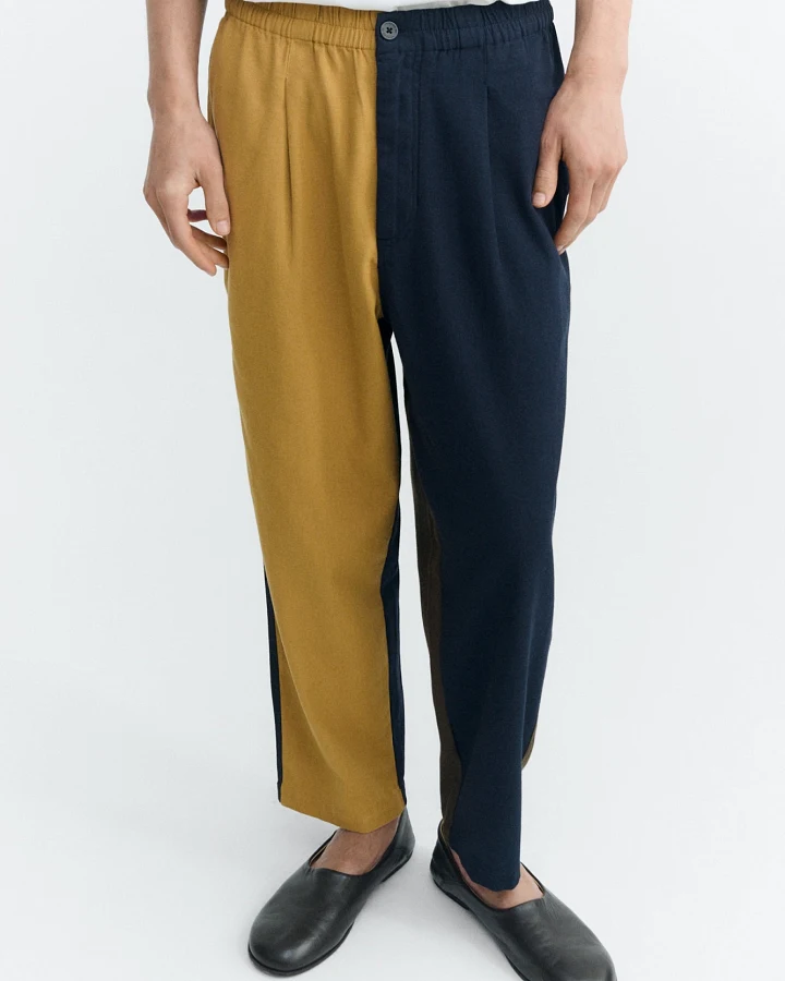 Thinking MU Herren vegan Hose Loose Luc Navy/Yellow