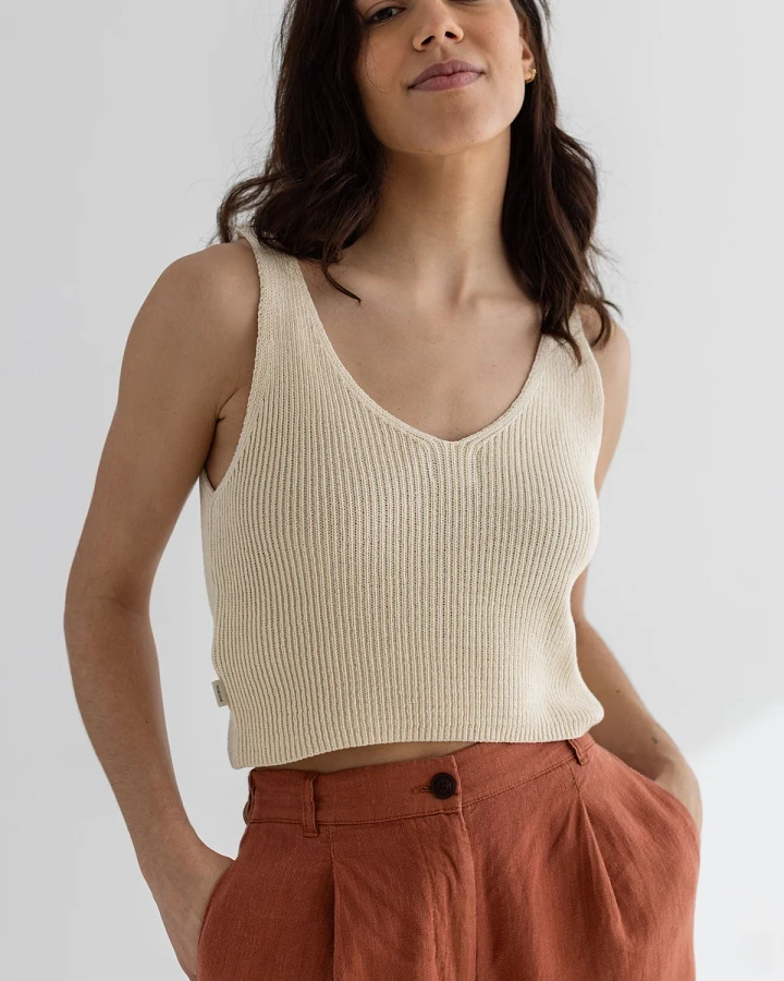 TWOTHIRDS Damen vegan Top Makawao Ecru