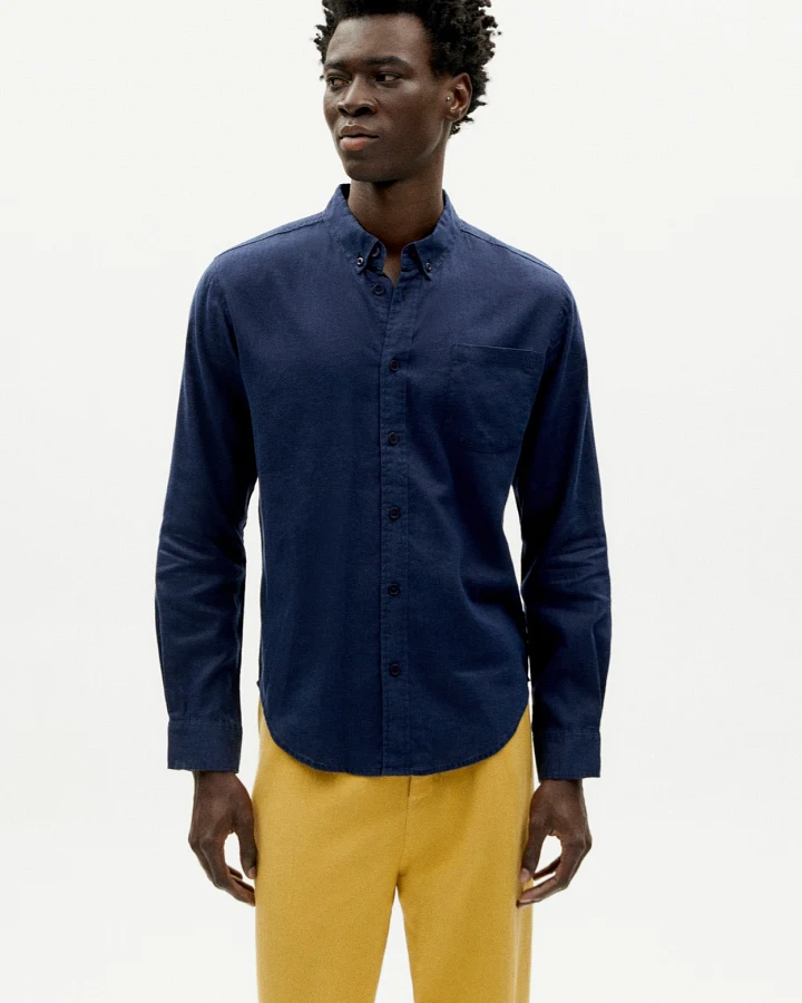 Thinking MU Herren vegan Hemd Hanf Marine