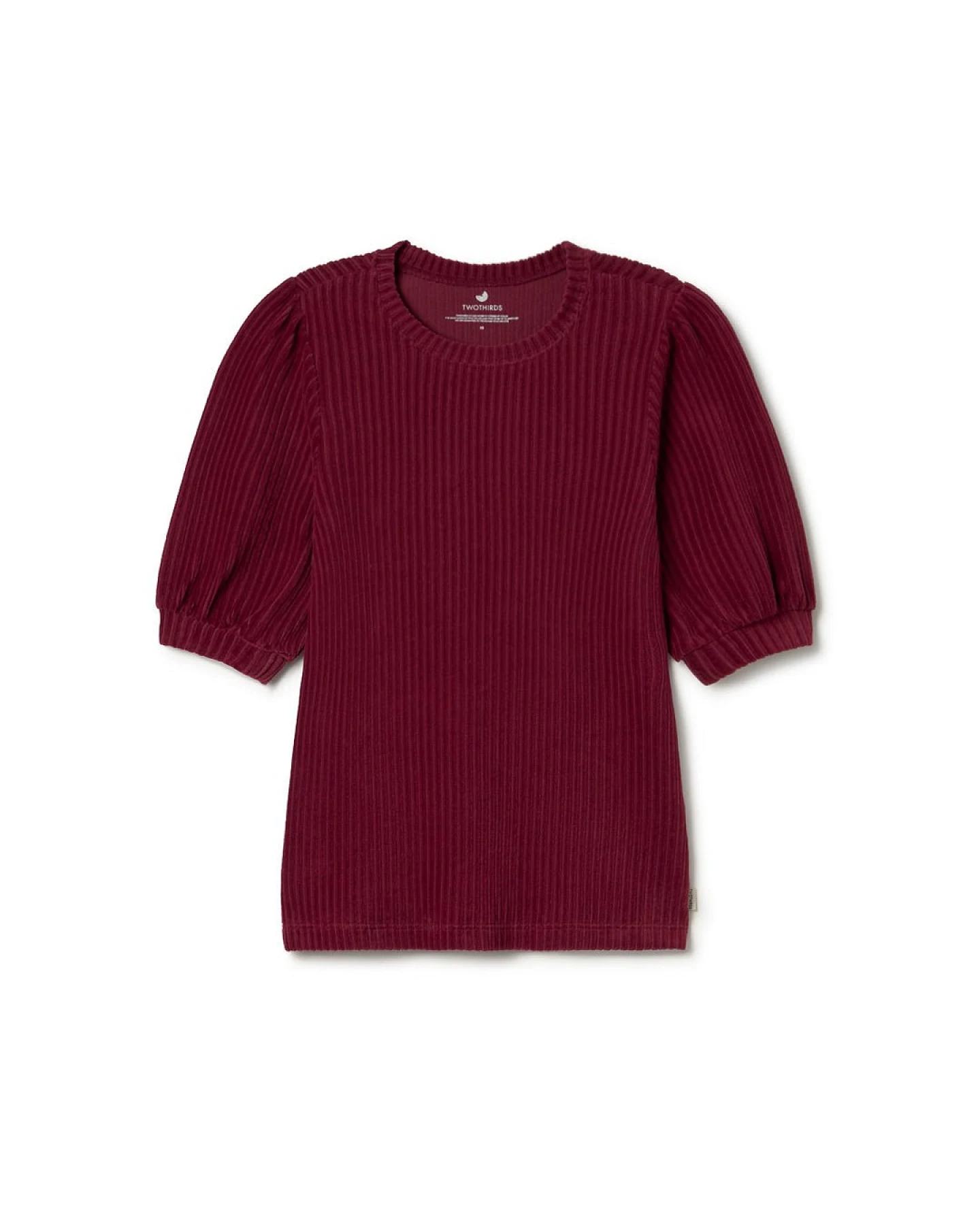 TWOTHIRDS Damen vegan Top Horst Dark Cranberry – Ansicht 2