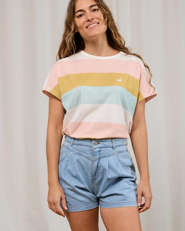 TWOTHIRDS Damen vegan T-Shirt Saladeta Mixed Stripes