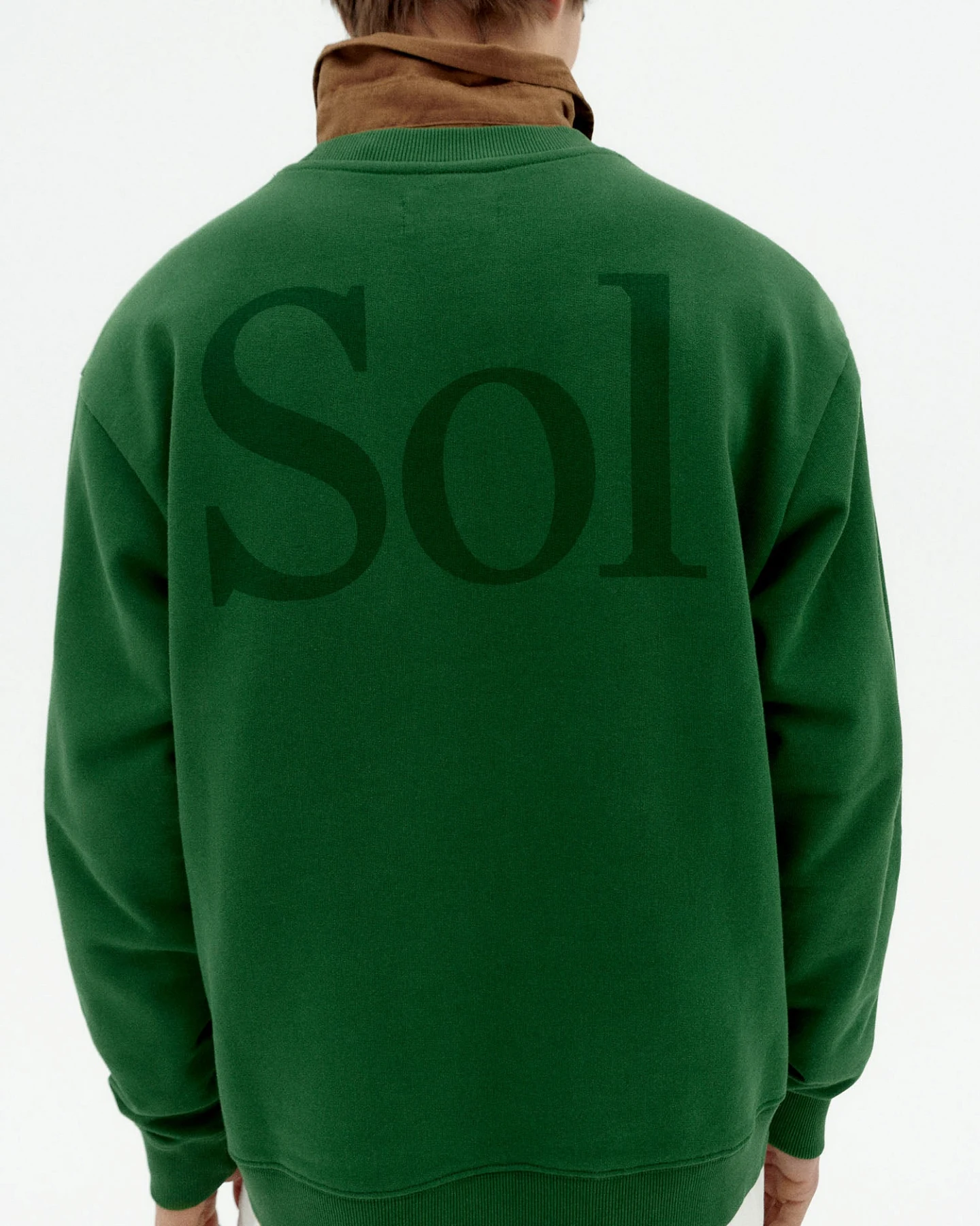 Thinking MU Herren vegan Sweatshirt Sonne Typ Leon Grün – Ansicht 2