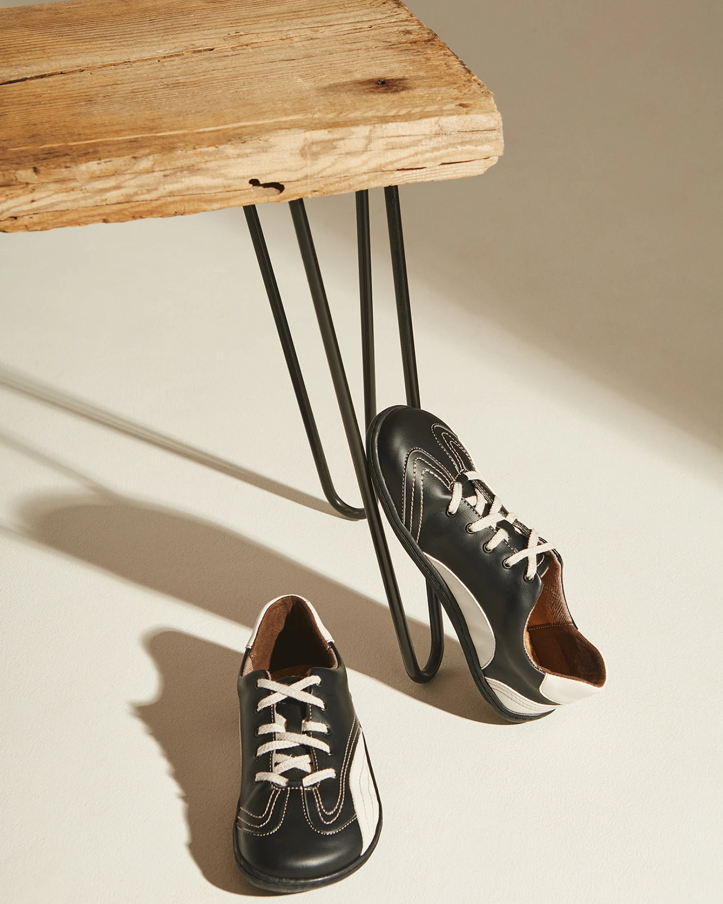 AGAZI Damen vegan Schuhe Barefoot Bare 1 Penguin Schwarz & Weiß – Ansicht 2