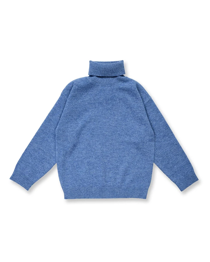 Sense Organics - Rollkragen-Strickpullover Merino jeansblau melange