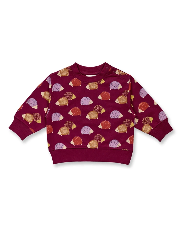 Sense Organics - Sweat-Pullover "Igel" weinrot