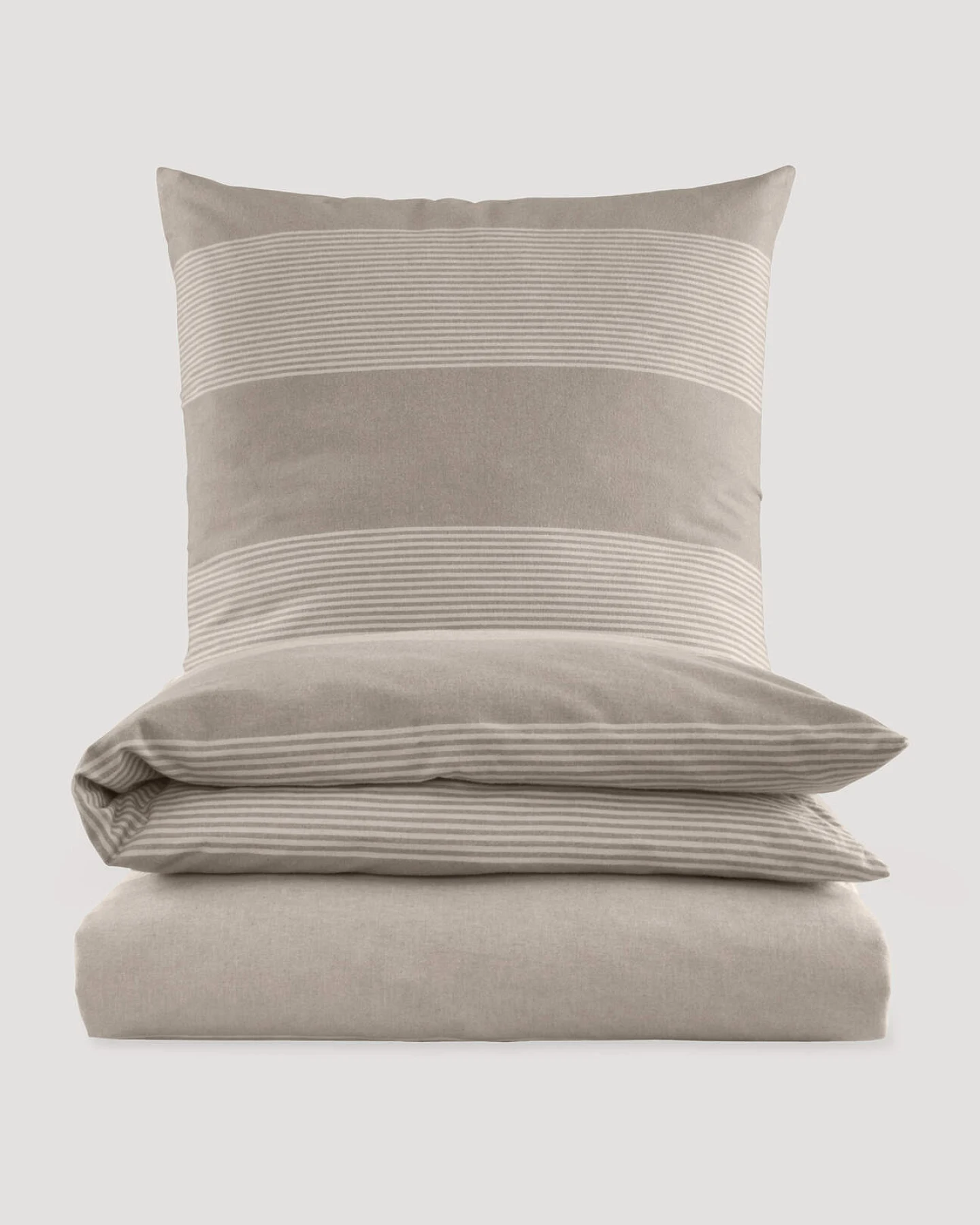 hessnatur Biber Bettwäsche-Set SEON aus Bio-Baumwolle - beige - Größe 135x200 / 80x80 cm – Ansicht 3