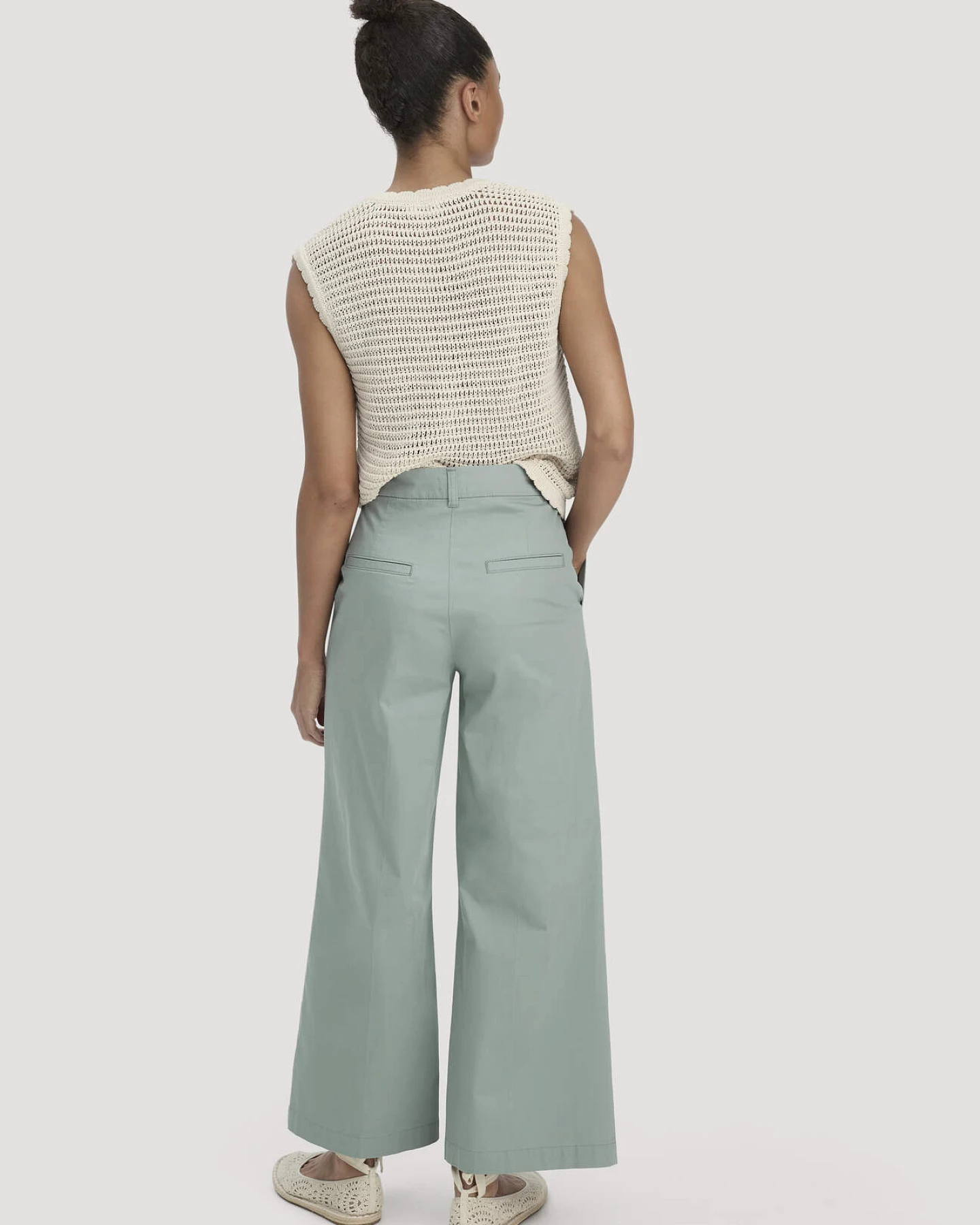 hessnatur Damen Hose Culotte Regular aus Bio-Baumwolle - grün - Größe 34 – Ansicht 2