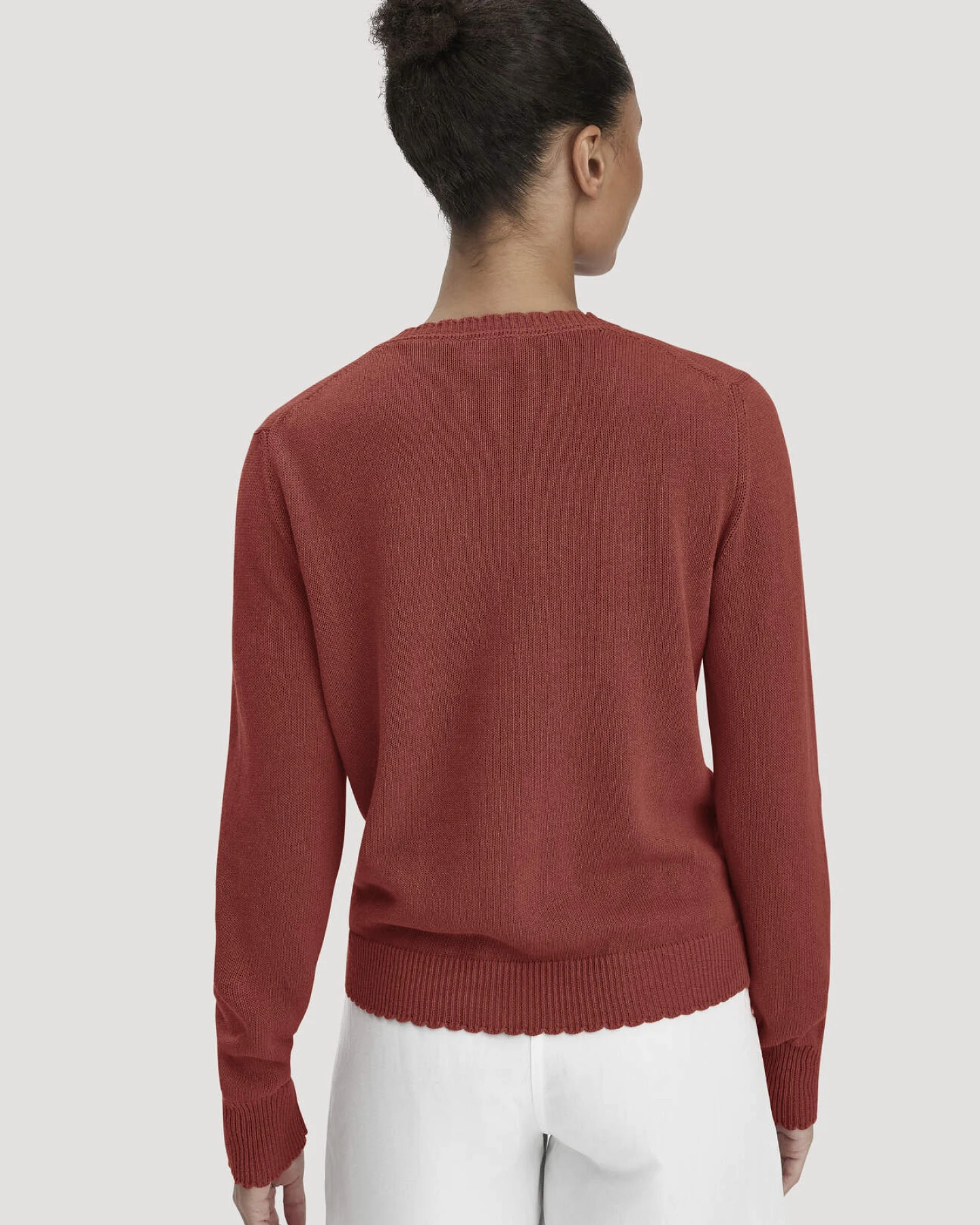 hessnatur Damen Strick Jacke Regular aus Leinen mit Baumwolle und Viskose - braun - Größe M – Ansicht 3