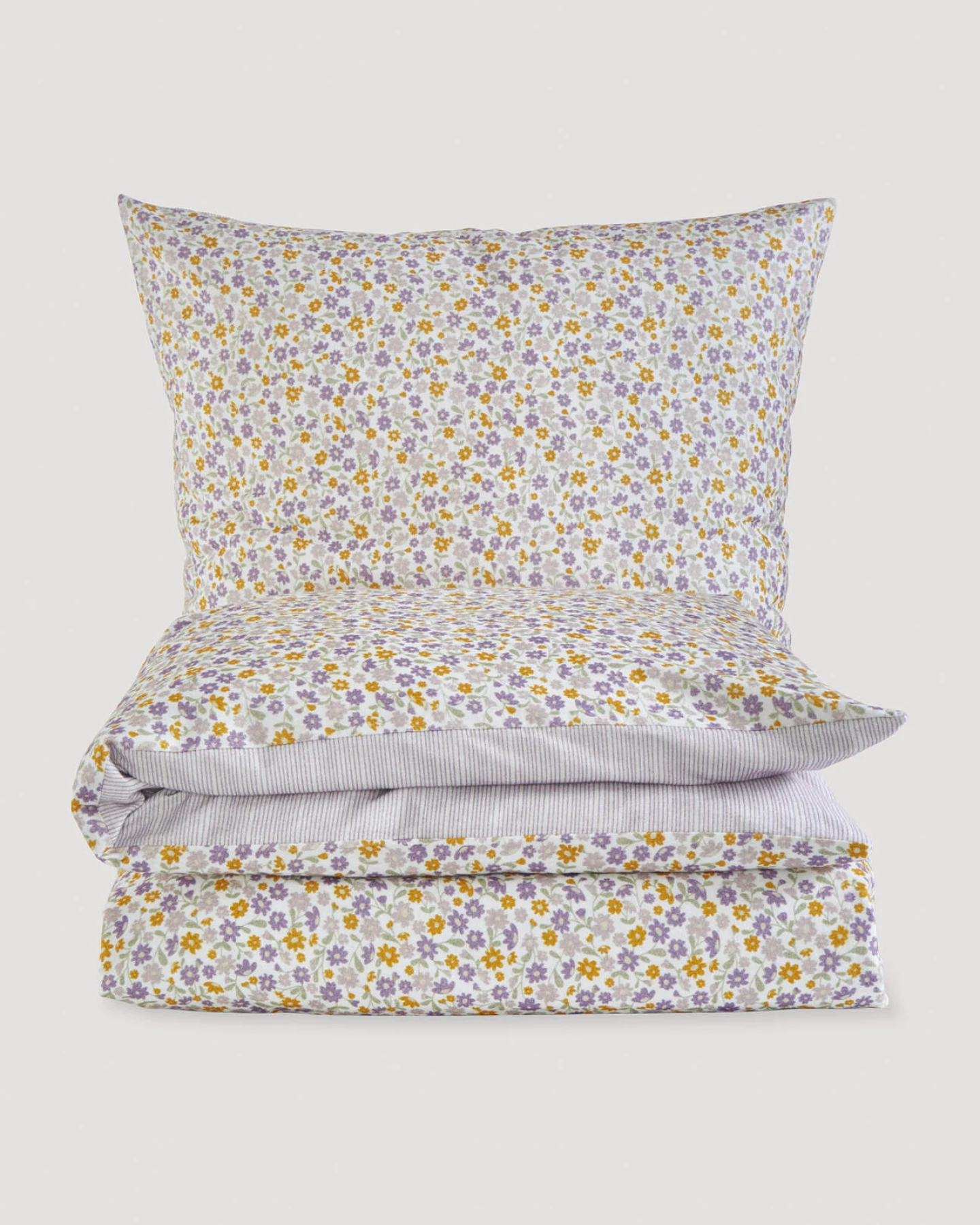 hessnatur Baby Biber Wende-Bettwäsche Set aus Bio-Baumwolle - lila - Größe 100x135 / 40x60 cm – Ansicht 3