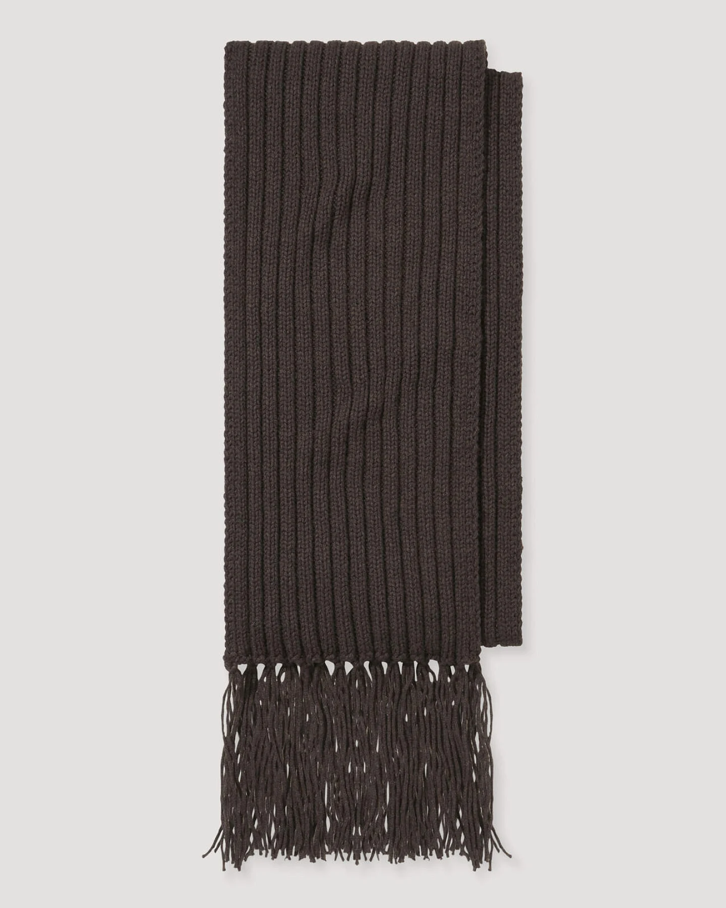 hessnatur Damen Strick Schal aus Bio-Baumwolle mit Schurwolle und recycelter Wolle - braun - Größe 25x210 cm – Ansicht 3