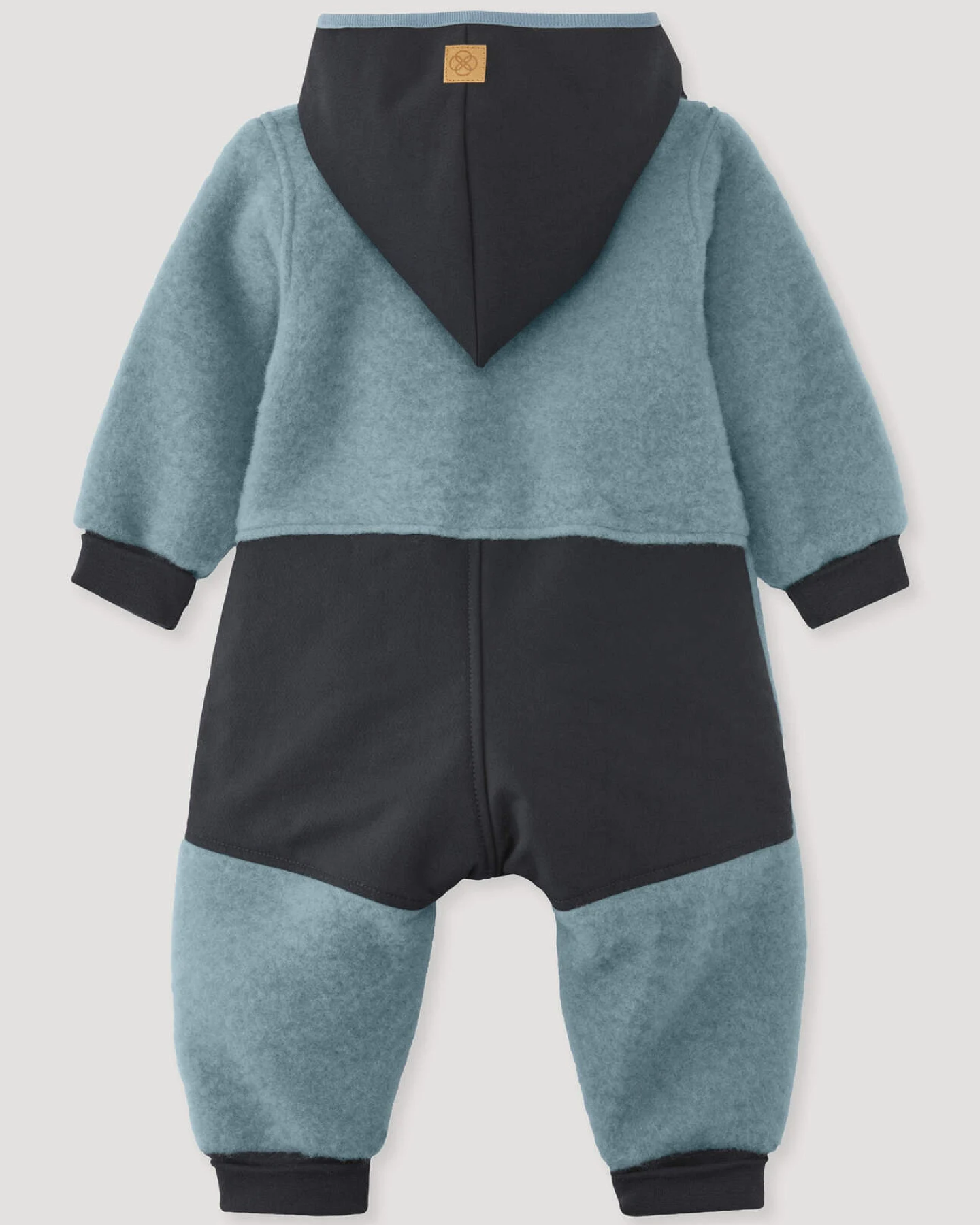hessnatur Baby Wollfleece Overall aus Bio-Merinowolle mit Softshell - blau - Größe 74/80 – Ansicht 2