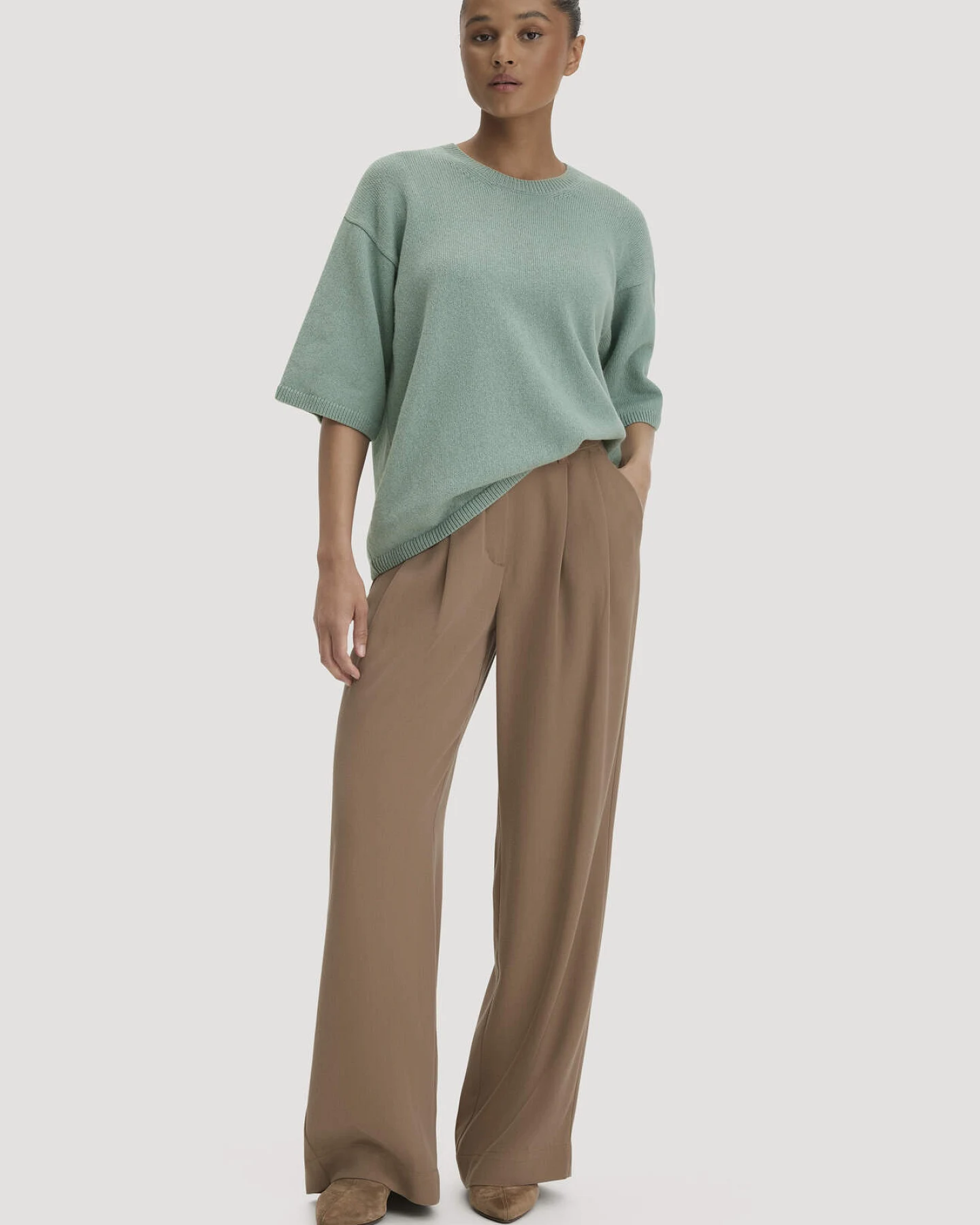 hessnatur Damen Strick Pullover Oversize aus Bio-Merinowolle mit Bio-Baumwolle - blau - Größe XL – Ansicht 2