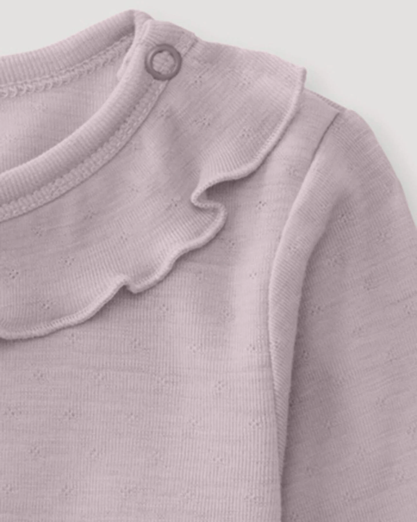 hessnatur Baby Langarmshirt Pointelle aus Bio-Merinowolle - rosa - Größe 62/68 – Ansicht 3