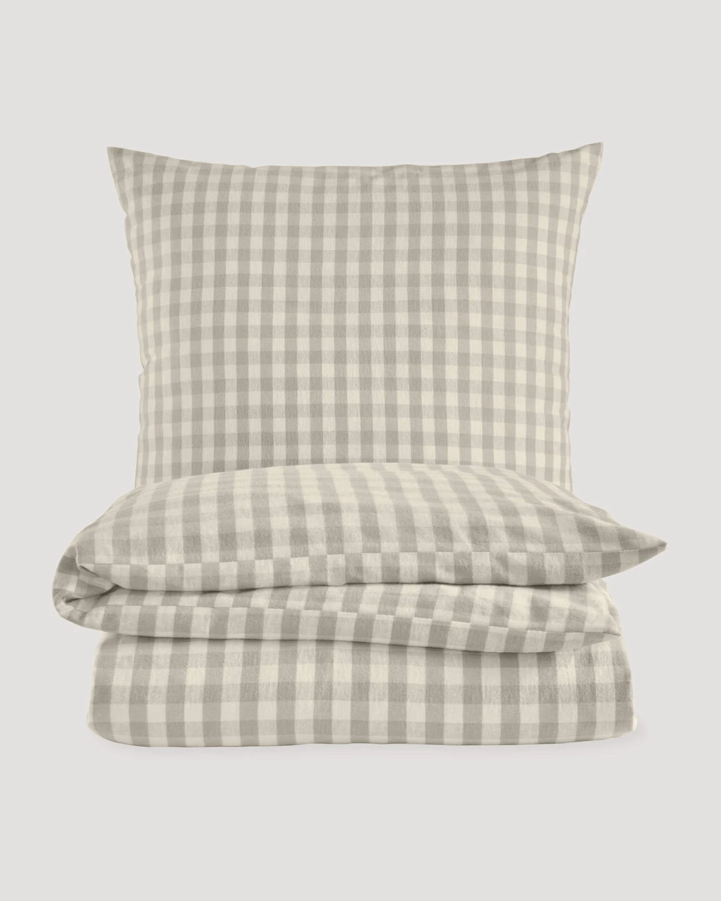 hessnatur Biber Bettwäsche Set ANTON aus Bio-Baumwolle - beige - Größe 135x200 / 40x80 cm – Ansicht 2