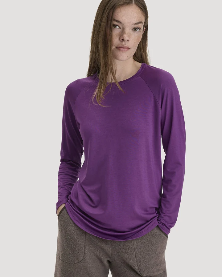 hessnatur Loungewear Longsleeve Regular ACTIVE COMFORT aus TENCEL™ Lyocell - lila - Größe 34