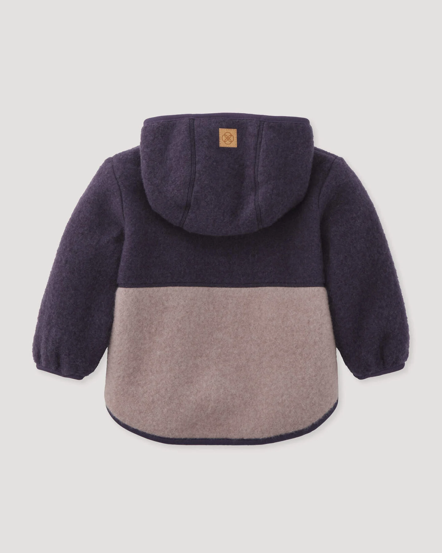 hessnatur Baby Wollfleece Jacke Colourblock aus Bio-Merinowolle - lila - Größe 62/68 – Ansicht 2