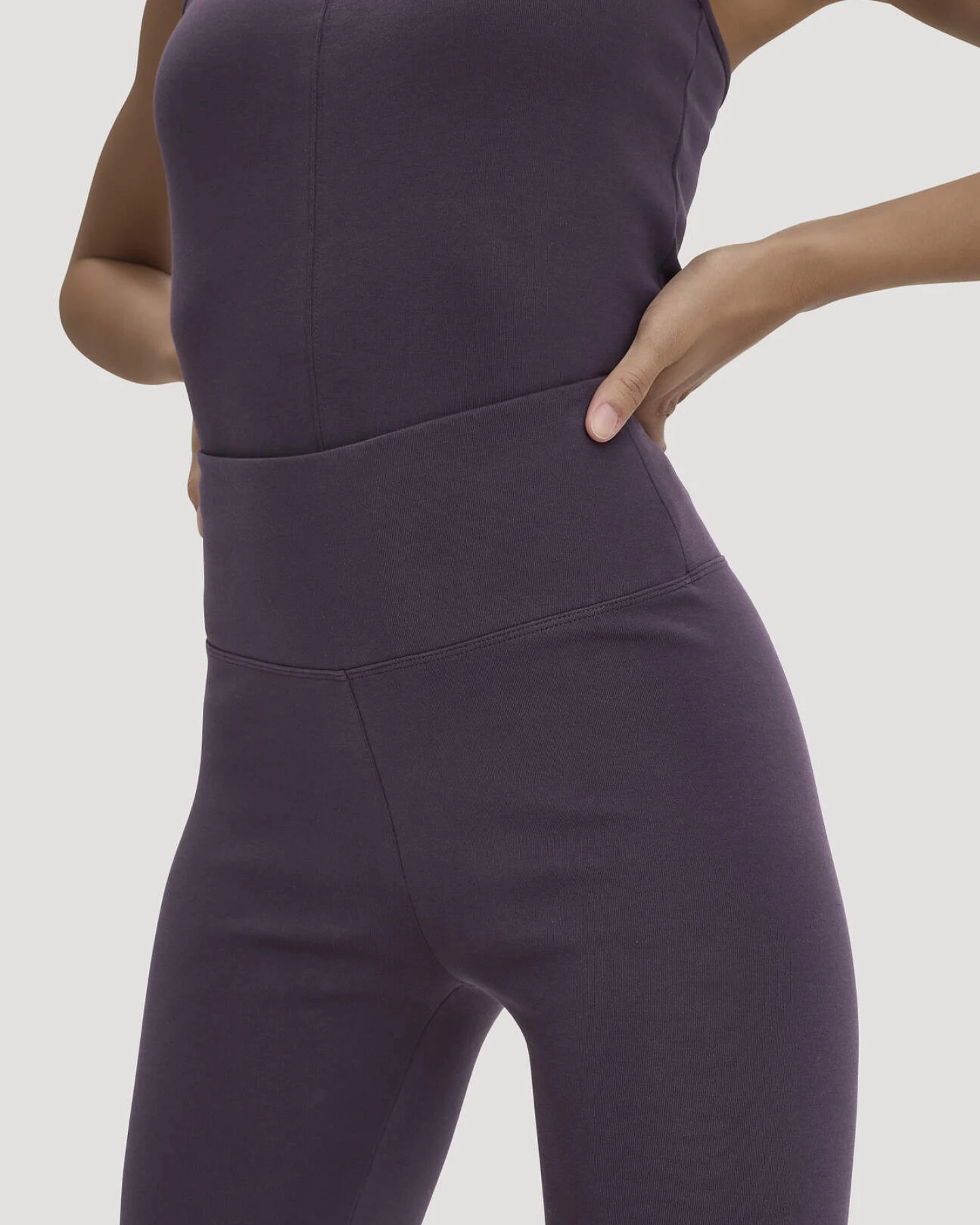 hessnatur Loungewear Leggings High Waist ACTIVE COMFORT aus Bio-Baumwolle - lila - Größe XS/k – Ansicht 3