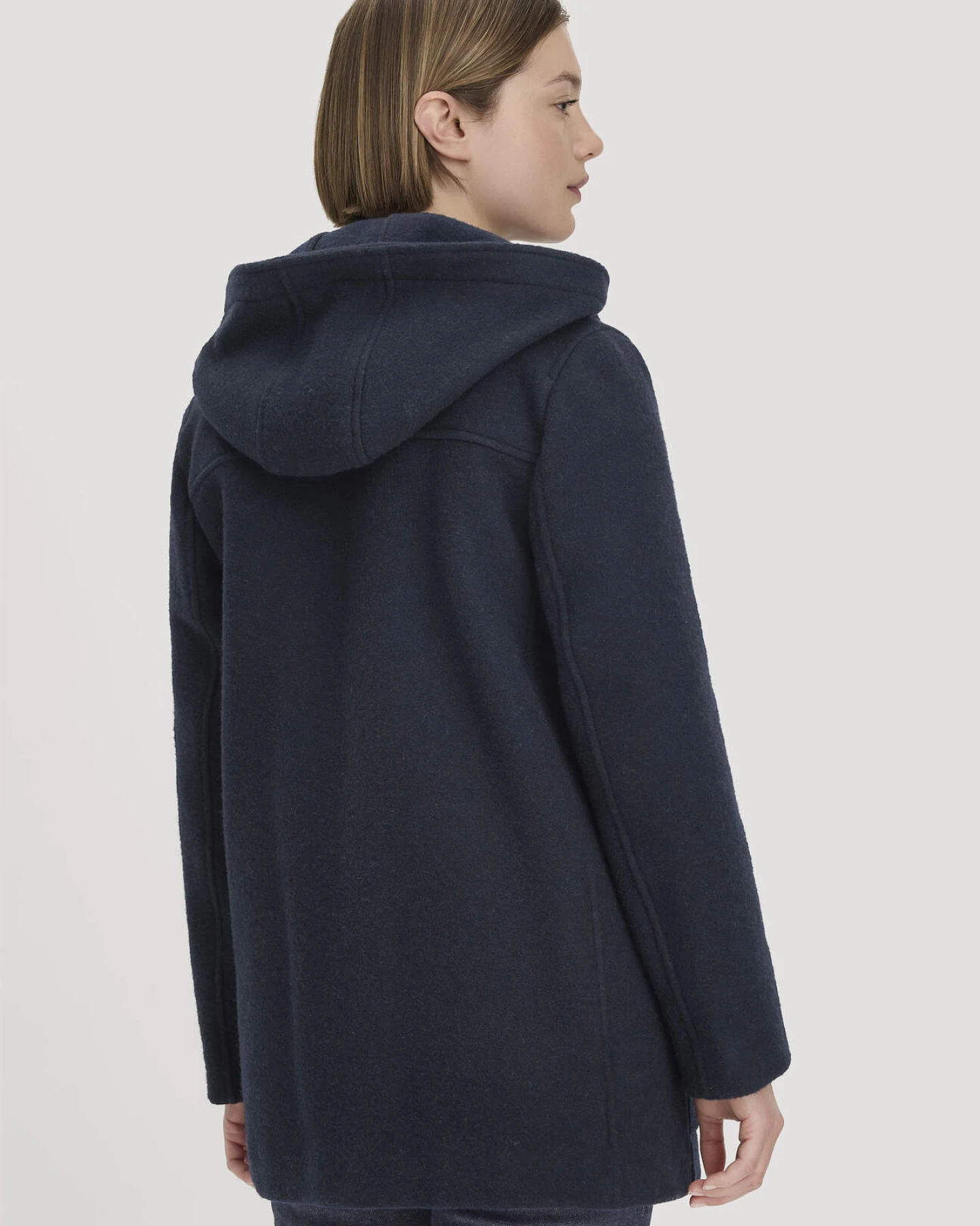 hessnatur Damen Rhön-Parka mit Kapuze Regular aus Rhönwolle und europäischer Schurwolle - blau - Größe 36 – Ansicht 3