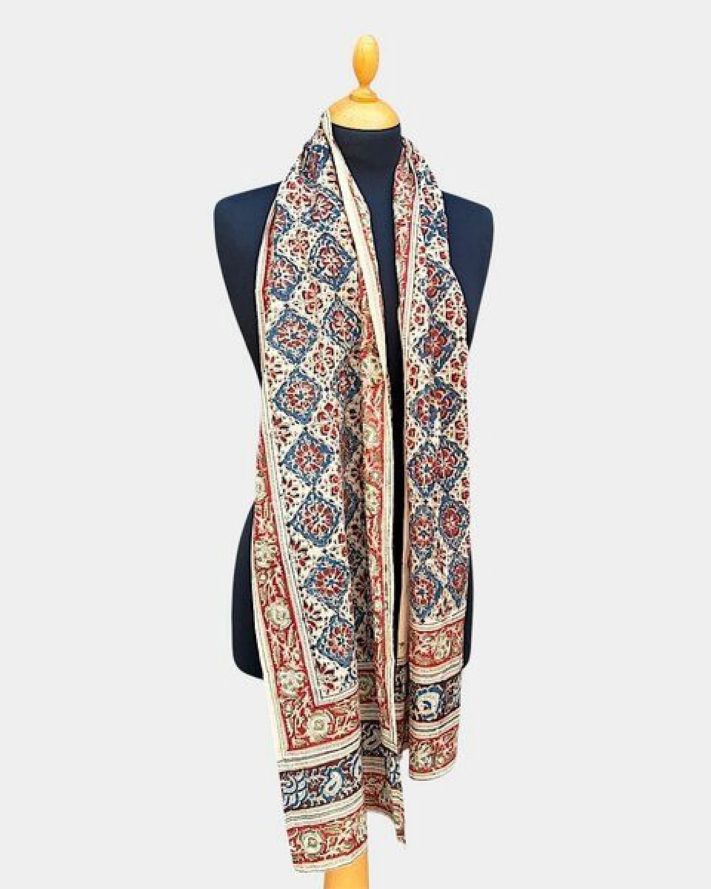 Der Lindwurm Kalamkari- Schal , Handdruck mit Pflanzenfarben – Ansicht 2
