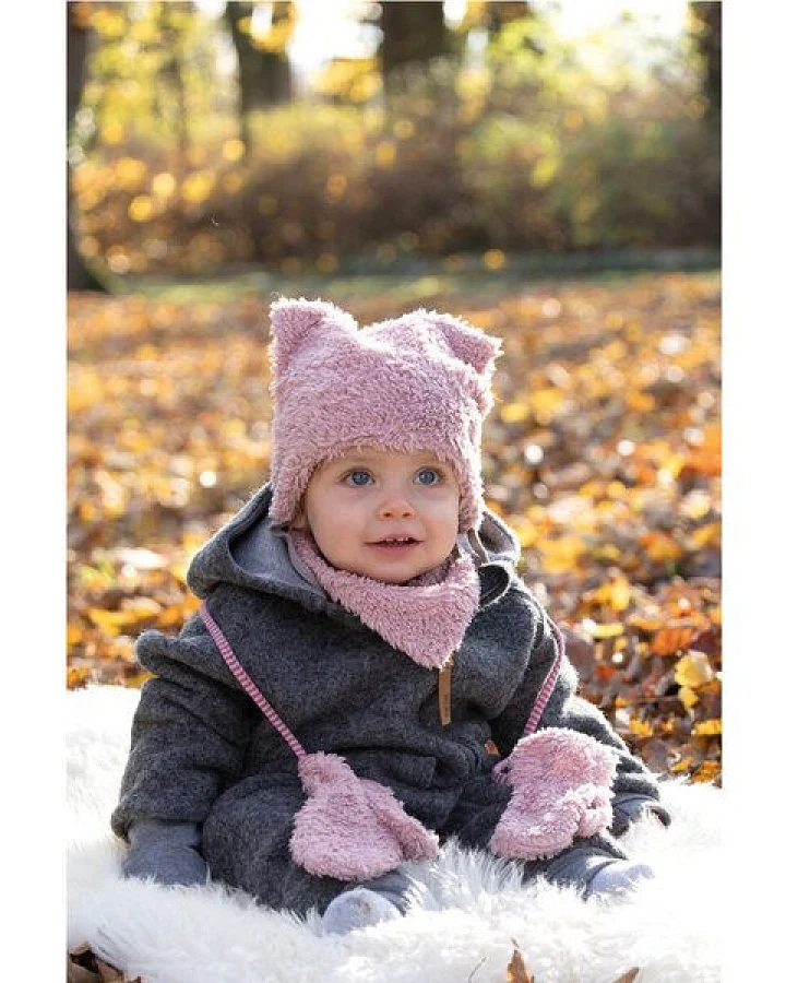 Pure pure by Bauer Herbst-/Wintermütze aus Bio-Baumwoll-Plüsch in blush-pink