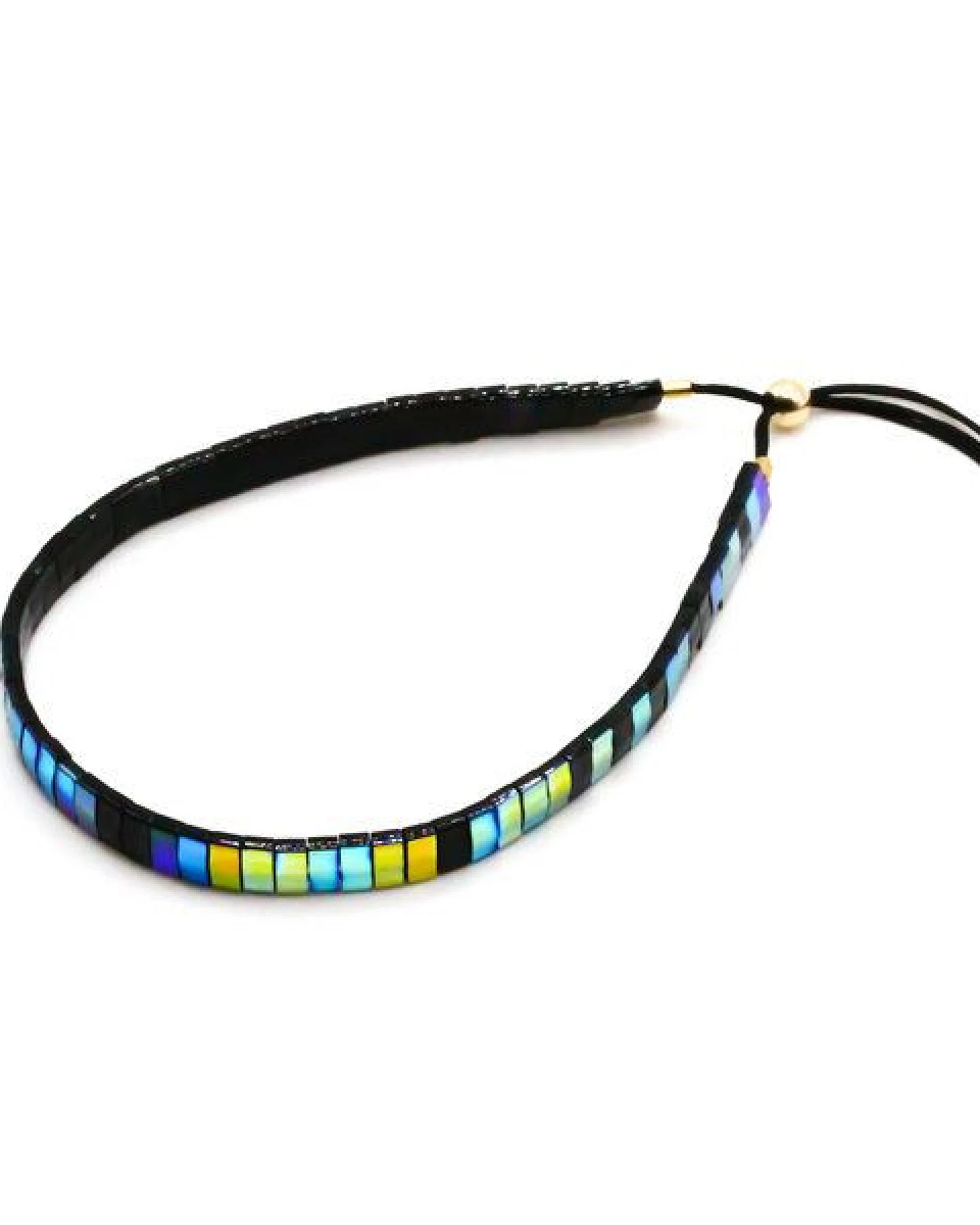 juni Armband Midnight Sky - schwarzes Perlenarmband mit Schimmer Effekt - handgemacht in Deutschland – Ansicht 3
