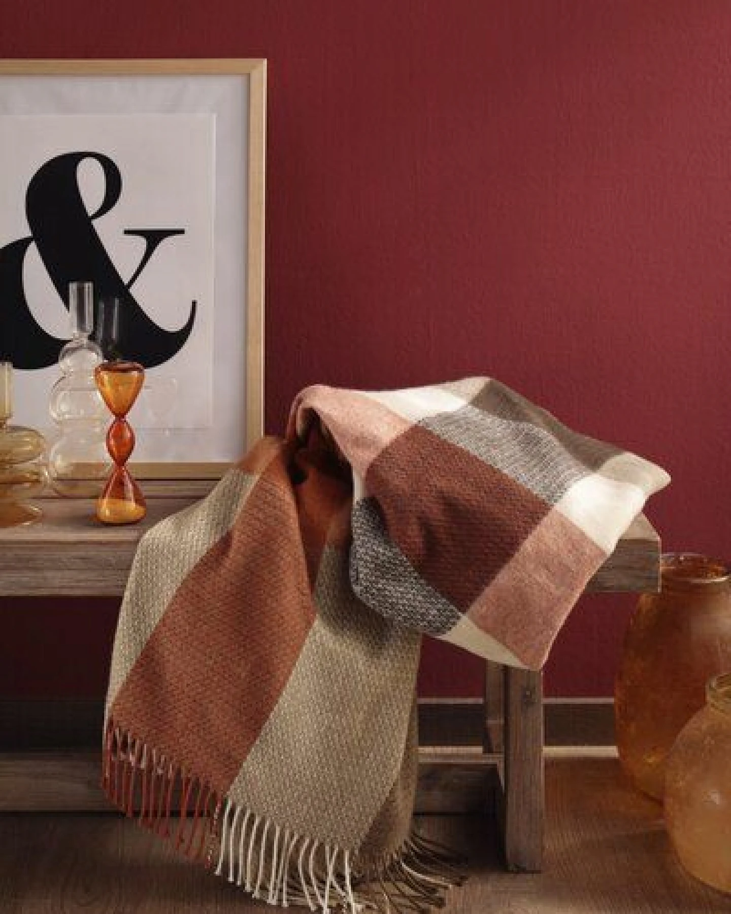 biederlack Fransenplaid Desire grey oder camel - herrlich leicht – Ansicht 2