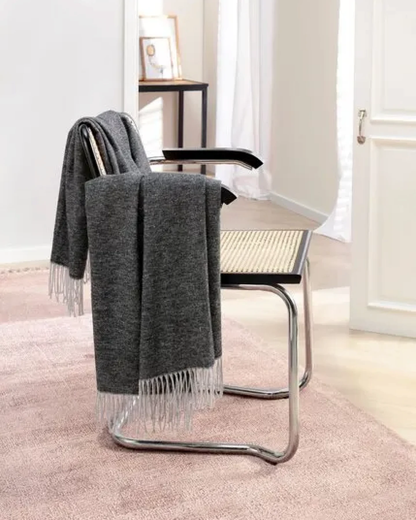 biederlack Fransenplaid Structure - herrlich leicht tolle Farben – Ansicht 2