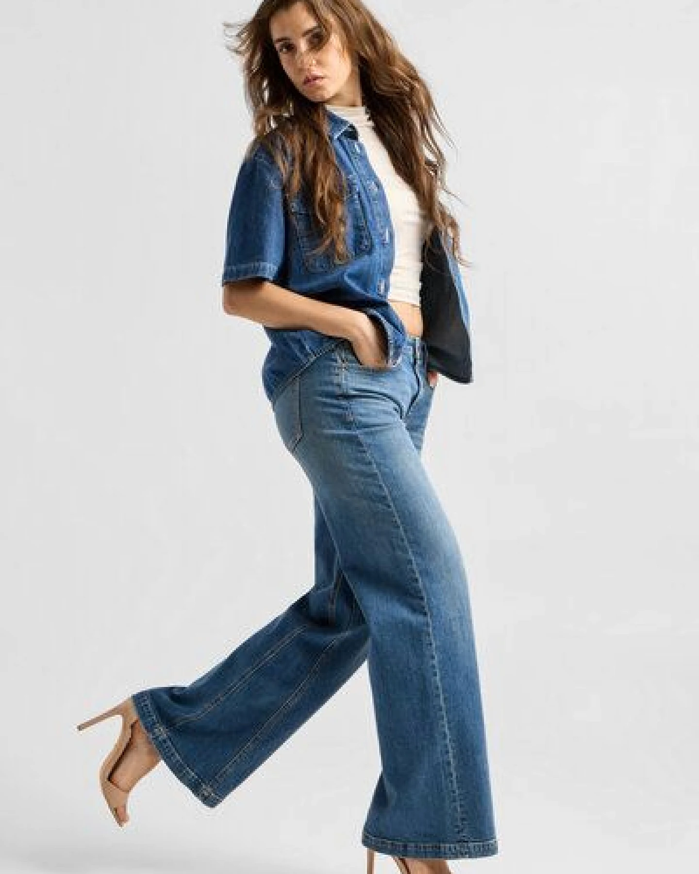 Damen Jeans - Tweet Retro Flare Minimal Stretch DAWN Bio-Baumwolle – Ansicht 3