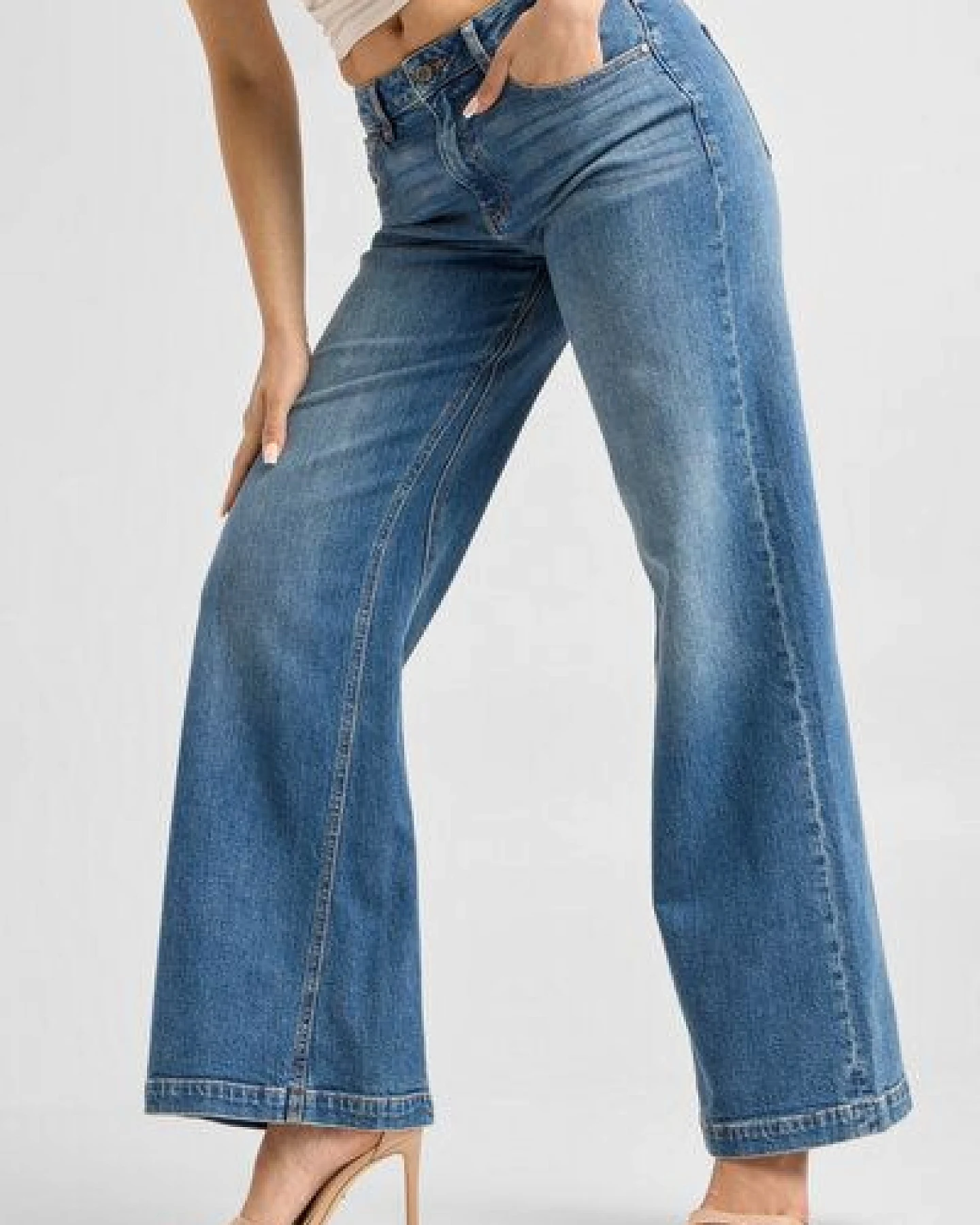 Damen Jeans - Tweet Retro Flare Minimal Stretch DAWN Bio-Baumwolle – Ansicht 4