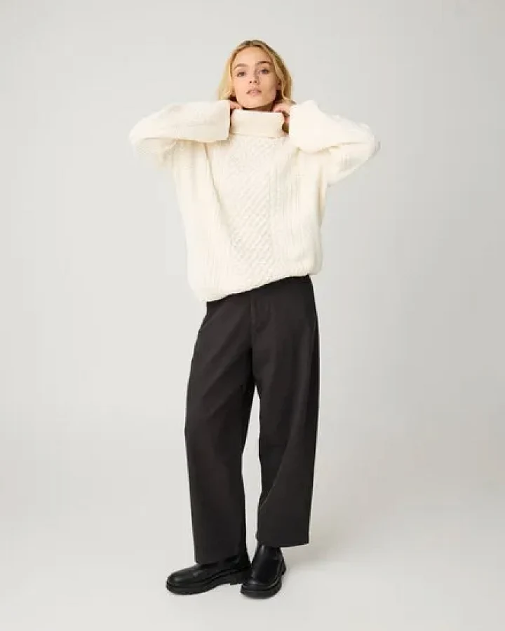 KnowledgeCotton Apparel Flanell Barrel Hose BLOOM aus Bio-Baumwolle