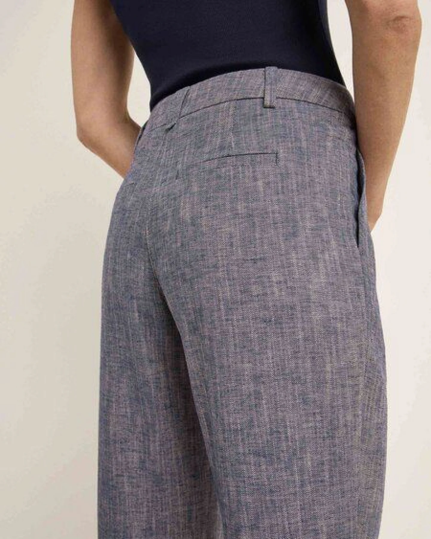 LANIUS Hose mit Bundfalte (GOTS) aus Bio-Baumwolle und Leinen – Ansicht 4