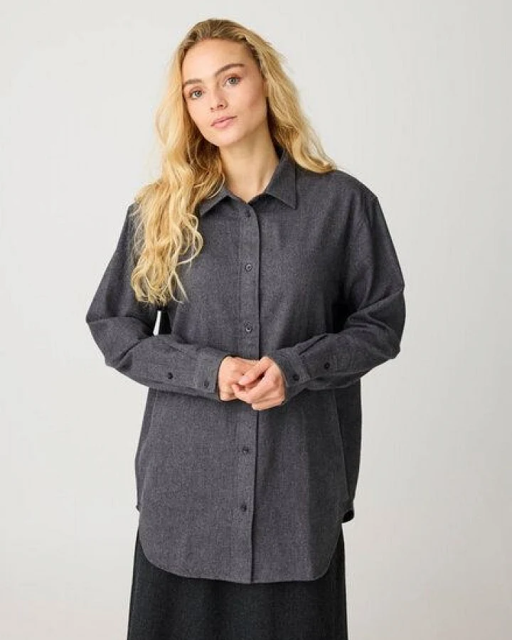 KnowledgeCotton Apparel Lockeres Flanellhemd VEGA aus Bio-Baumwolle