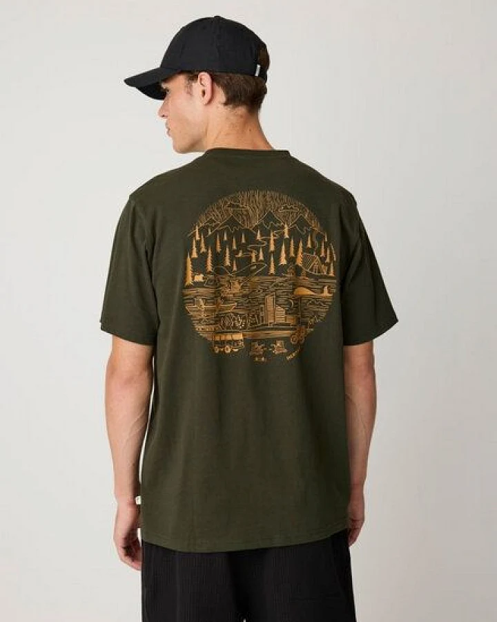 KnowledgeCotton Apparel T-Shirt mit Rückenprint aus Bio-Baumwolle