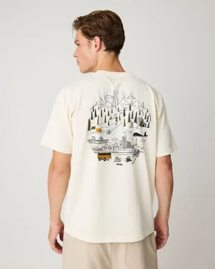 KnowledgeCotton Apparel T-Shirt mit Rückenprint aus Bio-Baumwolle