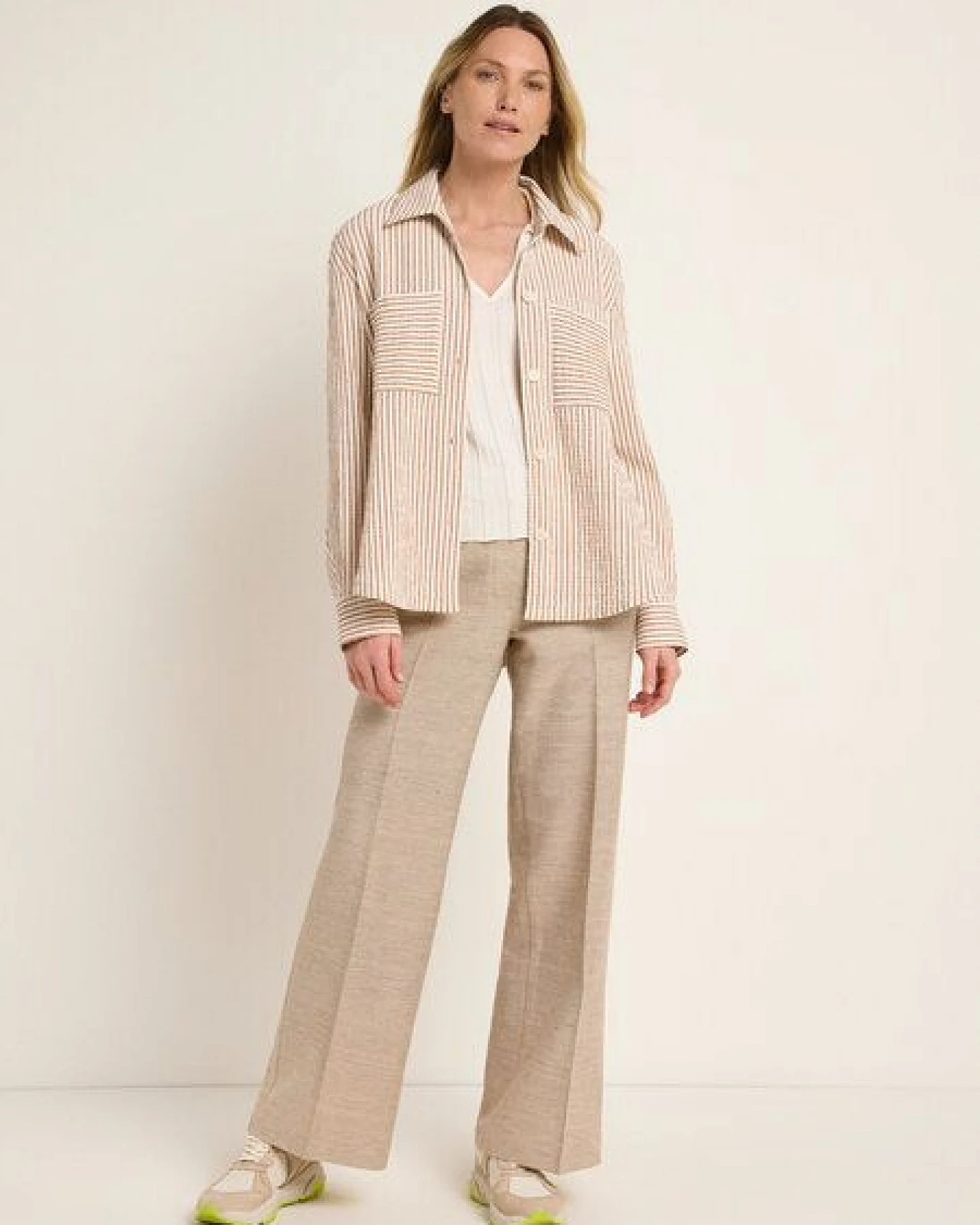 LANIUS Streifen Blusenjacke aus Bio-Baumwolle und TENCEL Lyocell – Ansicht 2