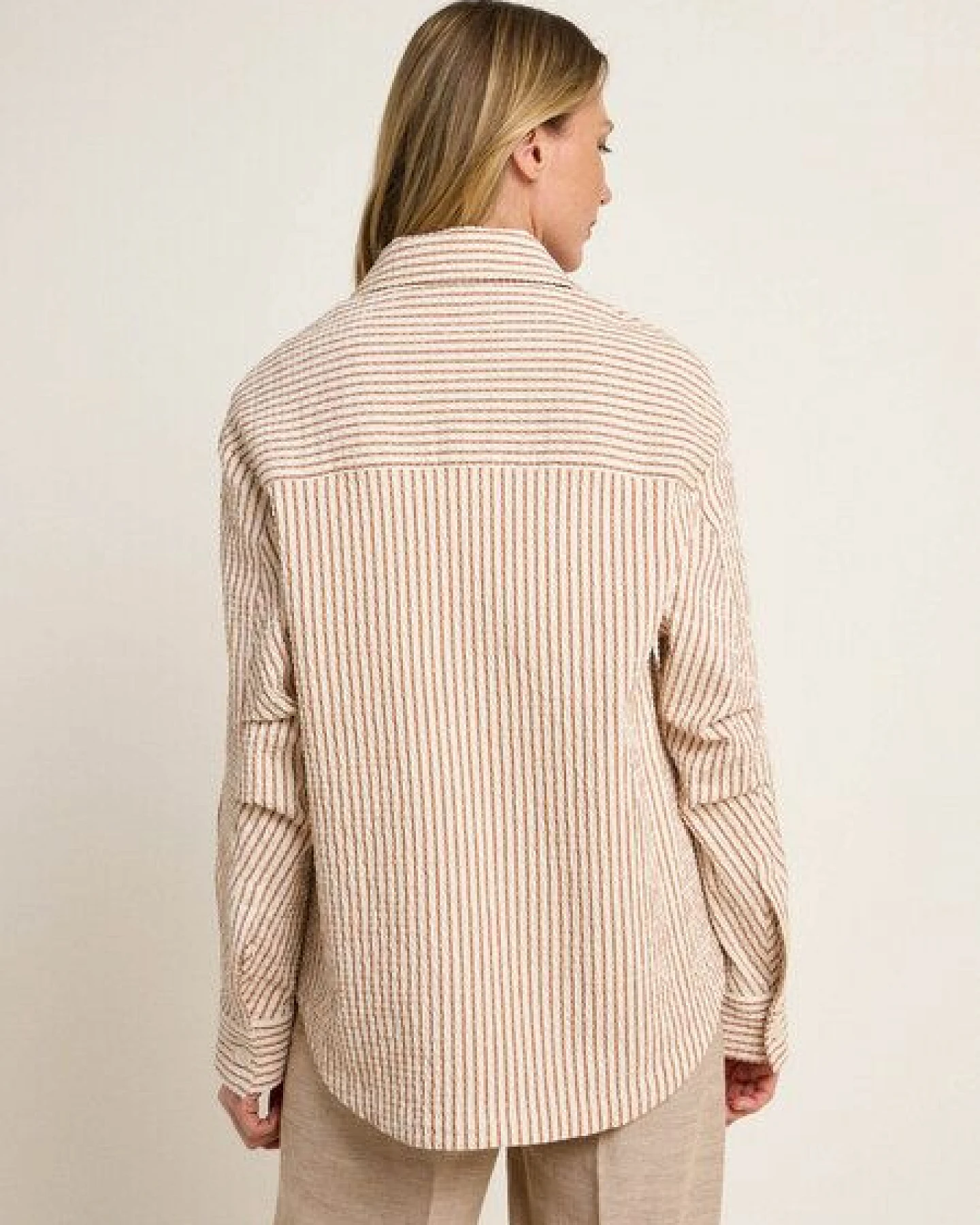 LANIUS Streifen Blusenjacke aus Bio-Baumwolle und TENCEL Lyocell – Ansicht 3