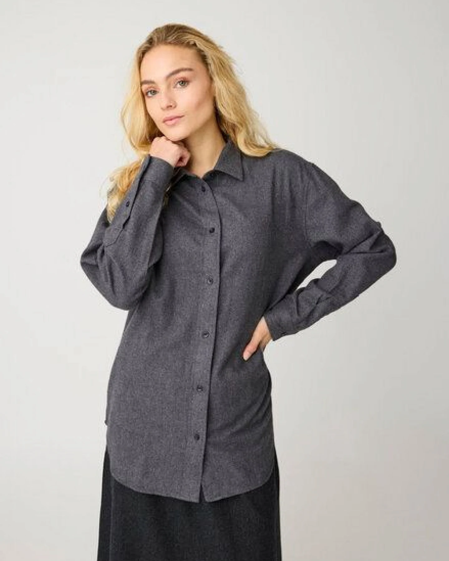 KnowledgeCotton Apparel Lockeres Flanellhemd VEGA aus Bio-Baumwolle – Ansicht 4