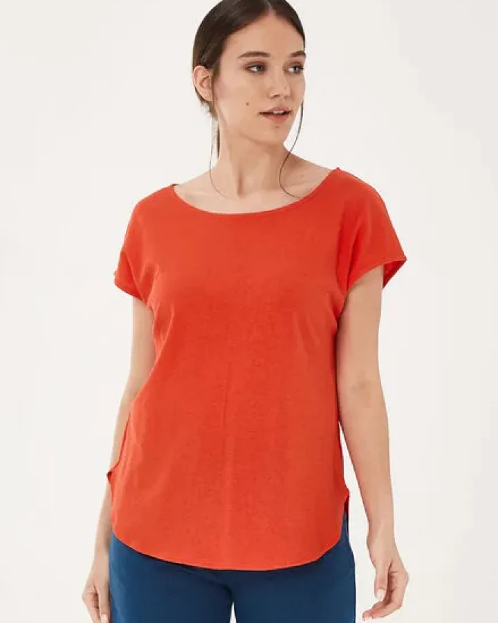 ORGANICATION T-Shirt aus Bio-Baumwolle mit Leinen