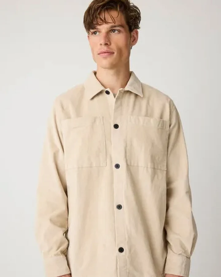 KnowledgeCotton Apparel Lockeres Cord-Overshirt aus Bio-Baumwolle