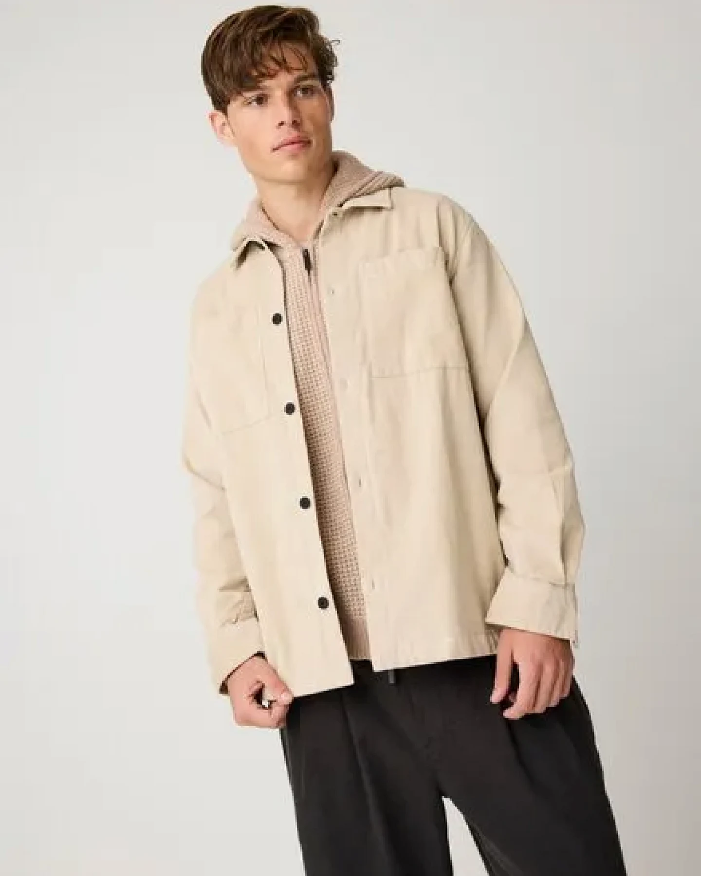KnowledgeCotton Apparel Lockeres Cord-Overshirt aus Bio-Baumwolle – Ansicht 3