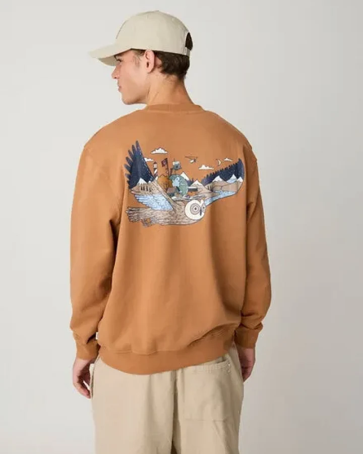 KnowledgeCotton Apparel Lockeres Sweatshirt mit Rückenprint aus Bio-Baumwolle