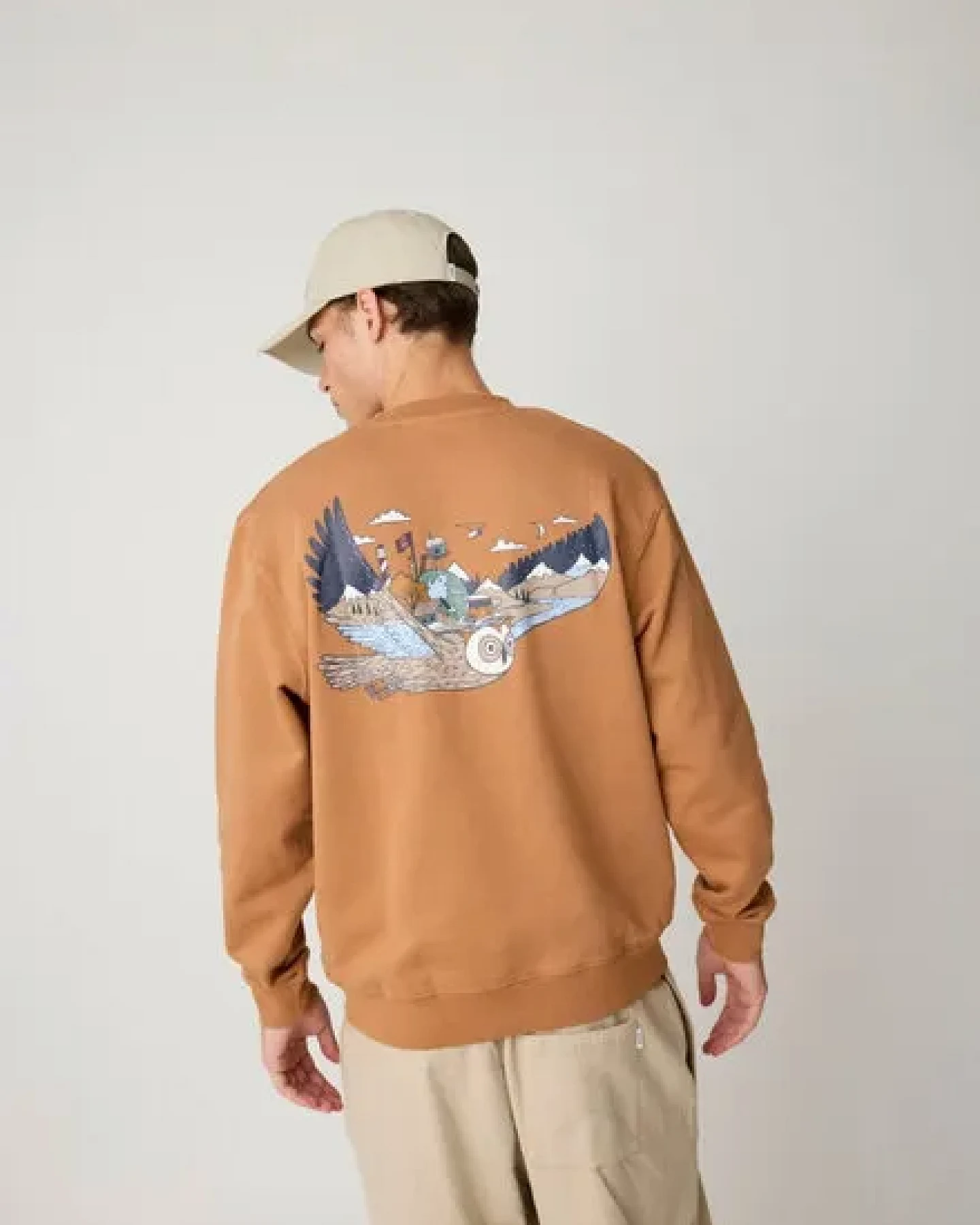 KnowledgeCotton Apparel Lockeres Sweatshirt mit Rückenprint aus Bio-Baumwolle – Ansicht 4