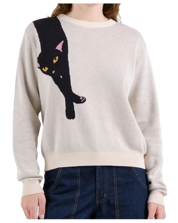 DEDICATED - Women's Sweater Arendal Long Cat - Pullover Gr XS grau