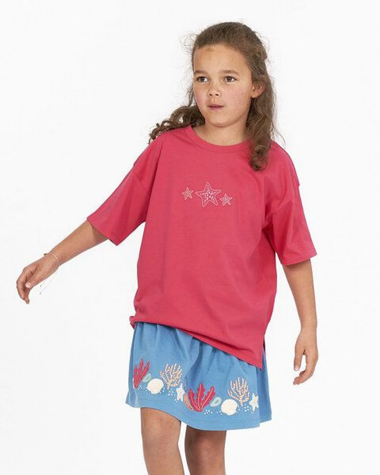 sense-organics Mädchen T-Shirt in pink mit Seestern, Modell SOPHIE – Ansicht 2