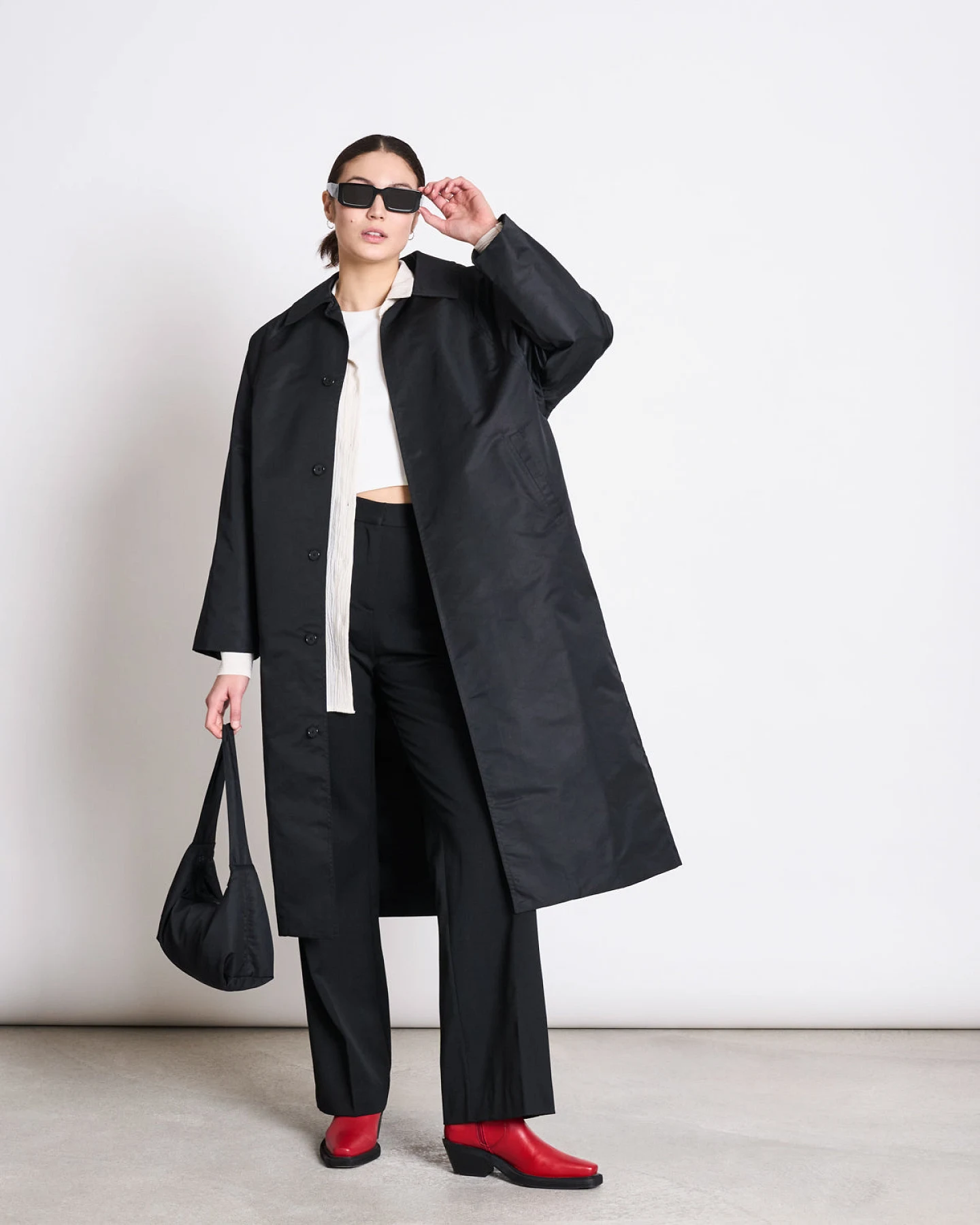 JAN 'N JUNE Damen vegan Car Coat Rec. Haze Schwarz – Ansicht 2